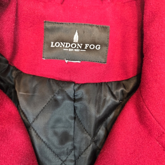 London Fog Women's Red Peacoat - Picture 2 of 9